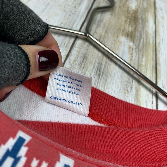 VTG Cheswick Toyo Enterprise Sugarcane Fair Isle Red Sweater Sweatshirt M RARE - Picture 4 of 7